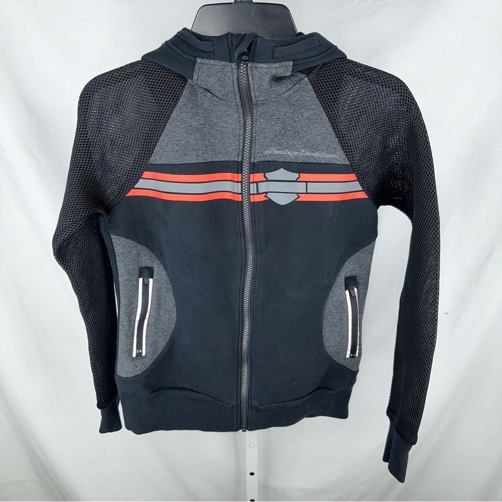 Harley Davidson Women’s Black Jacket Mesh Sleeves Size XS